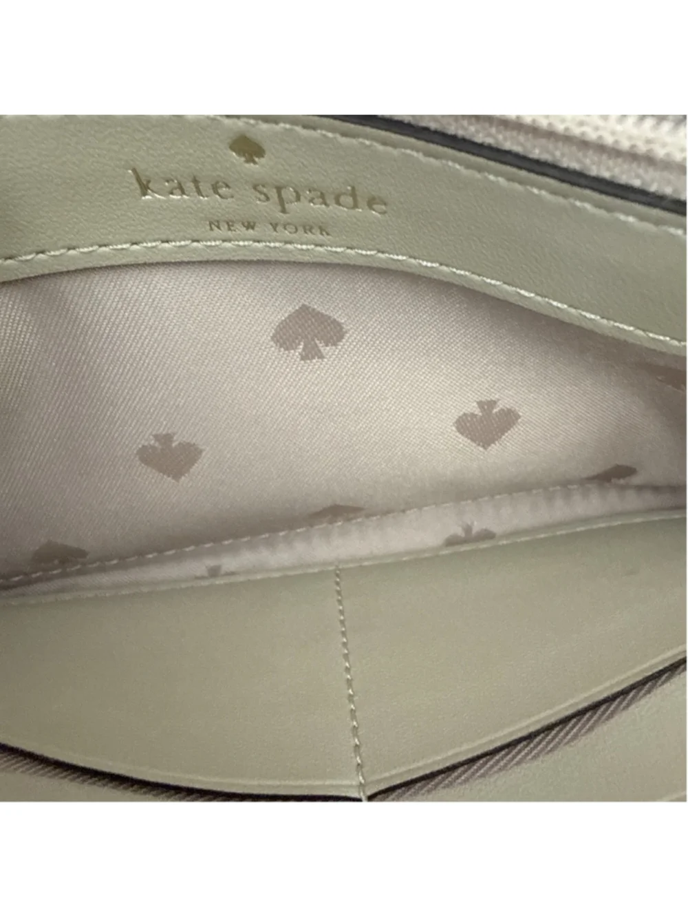 Kate Spade Leila 3 Compartment Shoulder Bag & Wallet Ivory Beige Pebble Leather